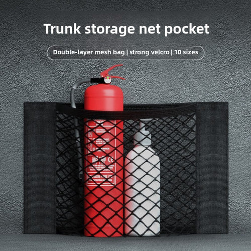 Car Trunk Storage Net Bag with Velcro