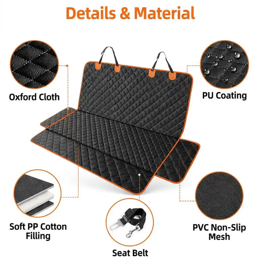 WaterShield Pet Car Seat Cover - detail view