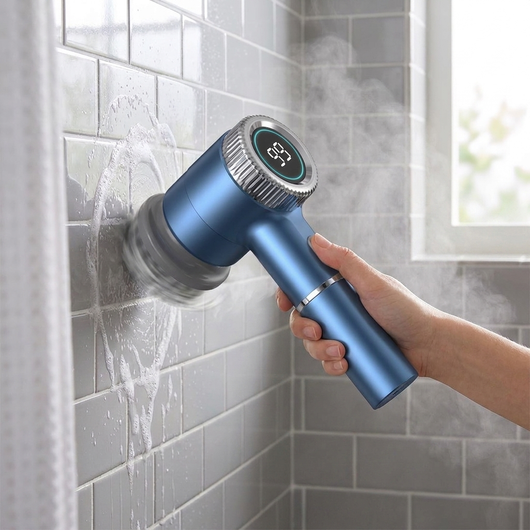 PowerScrub electric cleaning brush scrubbing bathroom tiles